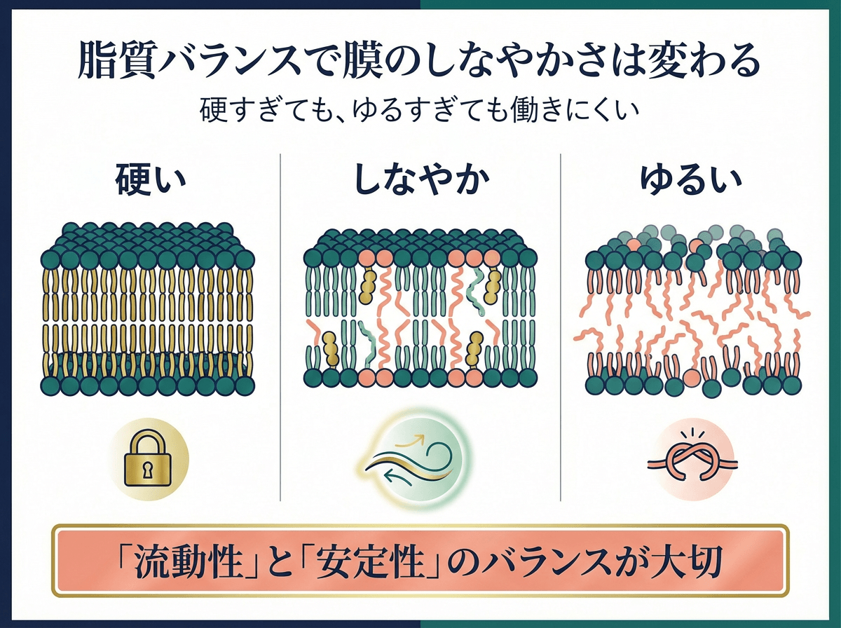 脂質バランスで膜のしなやかさは変わる